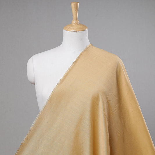Brown - Plain Slub Silk Fabric