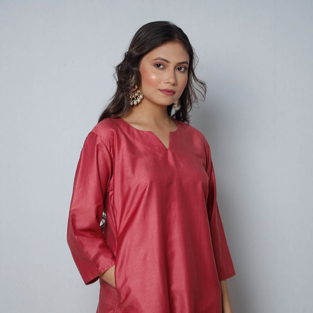 plain silk kurta