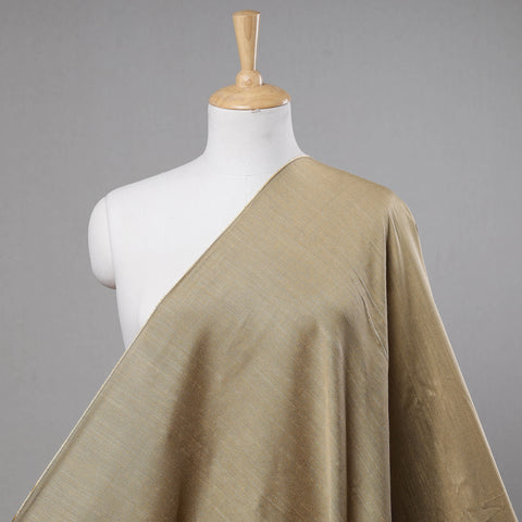 Beige - Plain Slub Silk Fabric