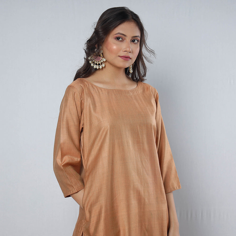 plain silk kurta