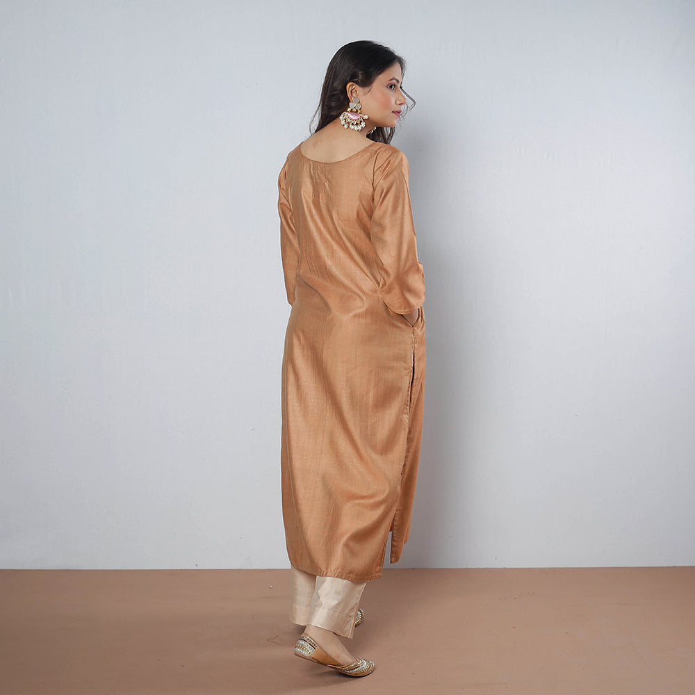 plain silk kurta