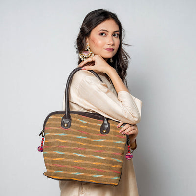Handcrafted Woven Ikat Cotton Shoulder Bag