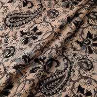 Beige - Pedana Kalamkari Block Printed Cotton Fabric