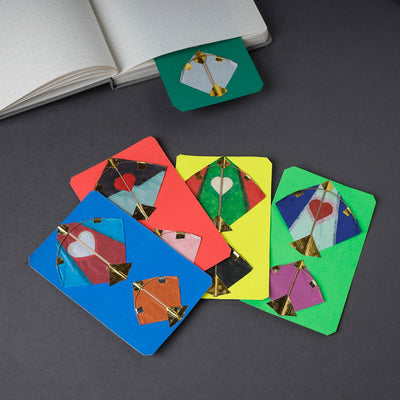 पतंग Kite - Handmade Paper Work Bookmark (Set of 5)