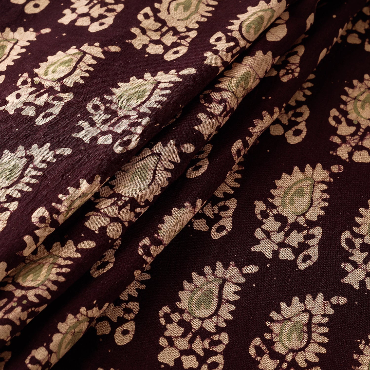 Brown - Hand Printed Cotton Batik Fabric
