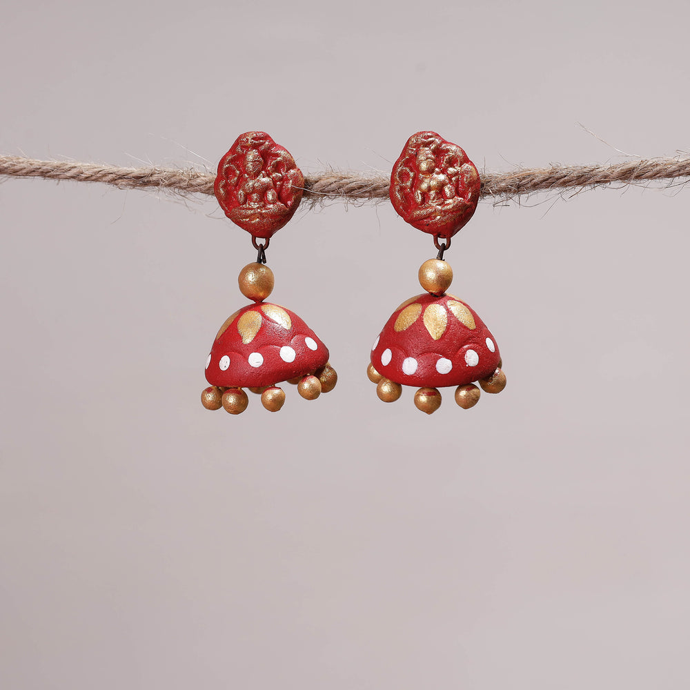 Bishnupur Handpainted Terracotta Earrings