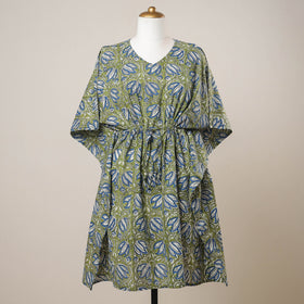 Buy Hand Block Printed Cotton Kaftan with Tie-Up Waist l iTokri.com