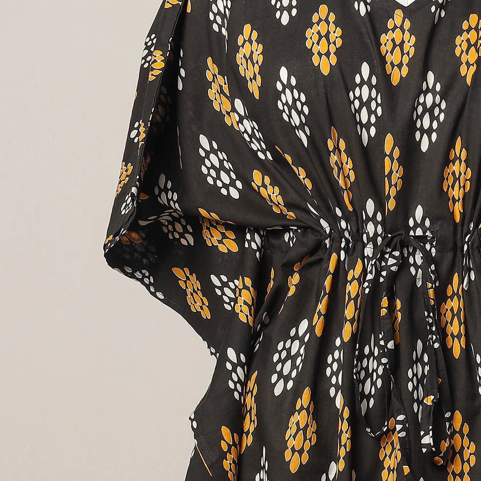  Sanganeri Printed Cotton Kaftan with Tie-Up Waist 