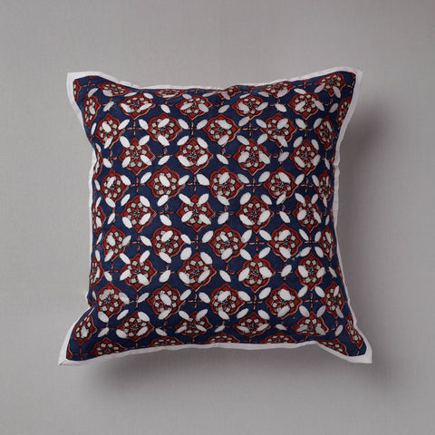 Blue - Cutwork Cotton Applique Cushion Cover