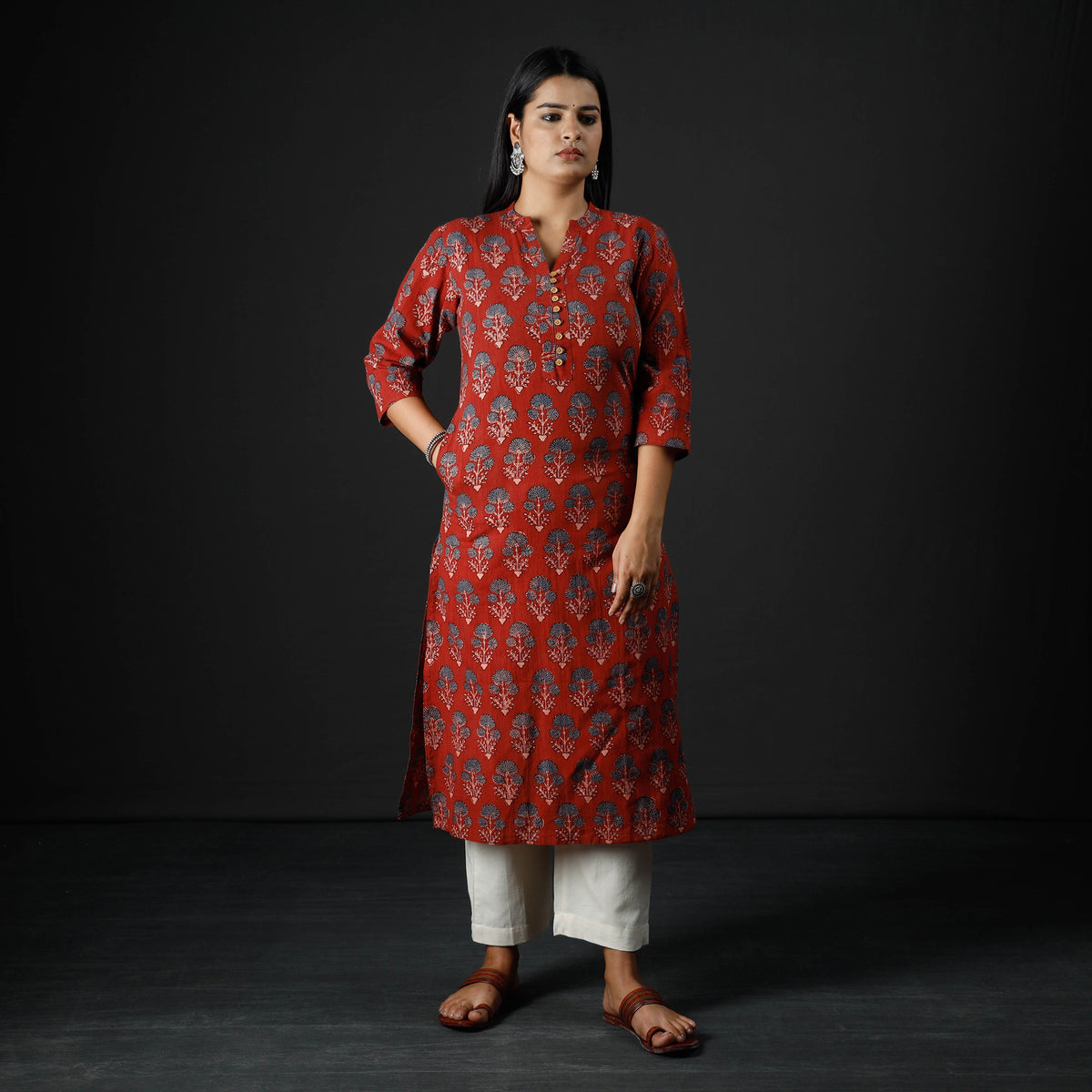 Indigo Ajrakh Block Printing Kurta