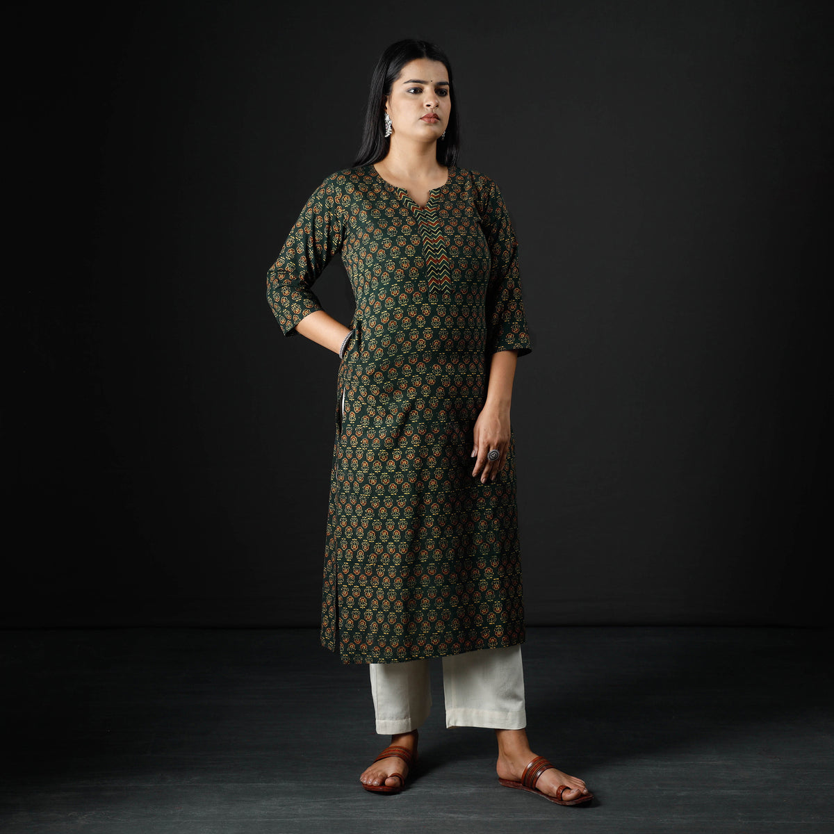 ajrakh cotton kurta