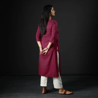 Purple Plain Cotton Long Kurta