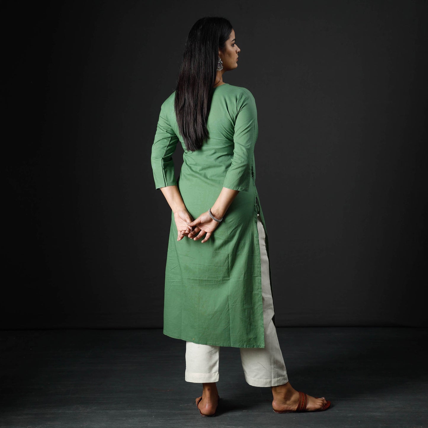 Buy Plain Cotton Long Kurta for Women