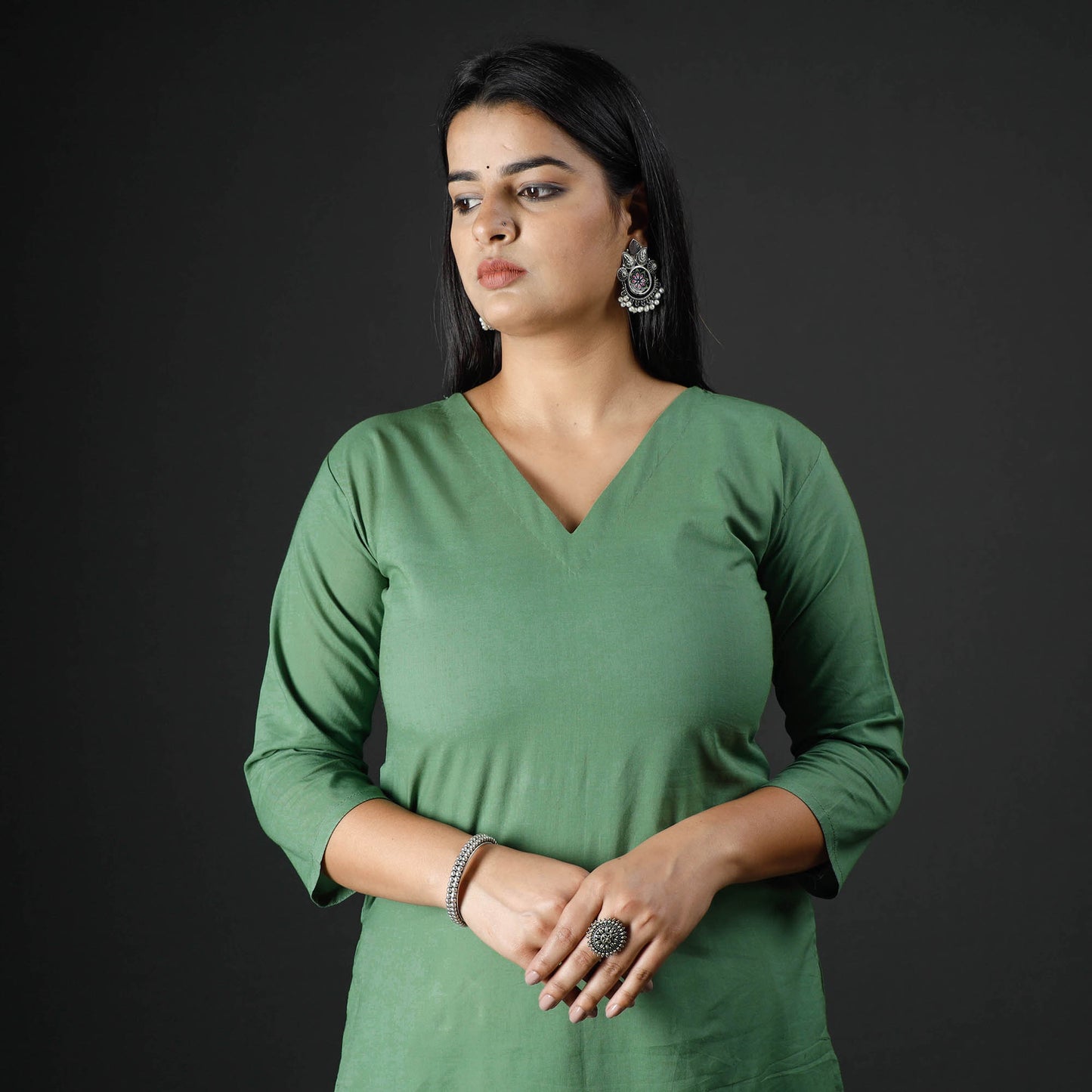 Buy Plain Cotton Long Kurta for Women