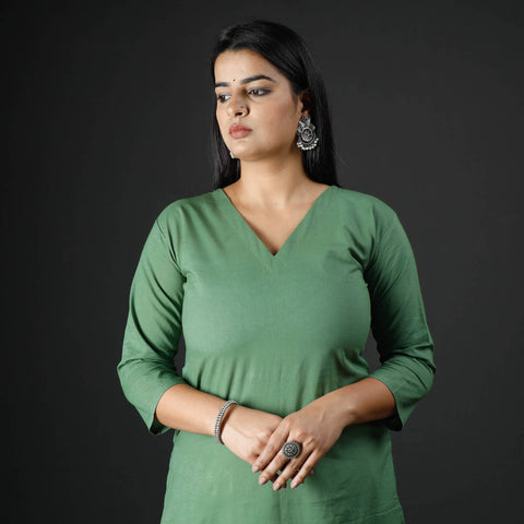 Buy Plain Cotton Long Kurta for Women