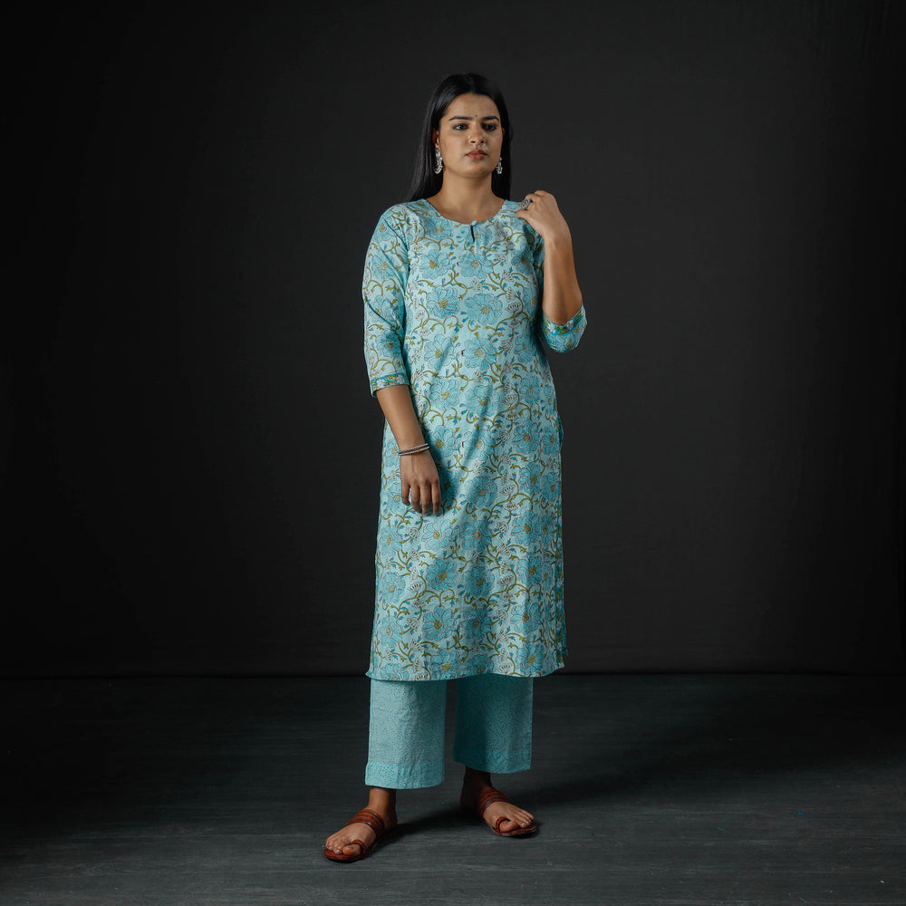 Sanganeri Kurta with Palazzo & Dupatta Set