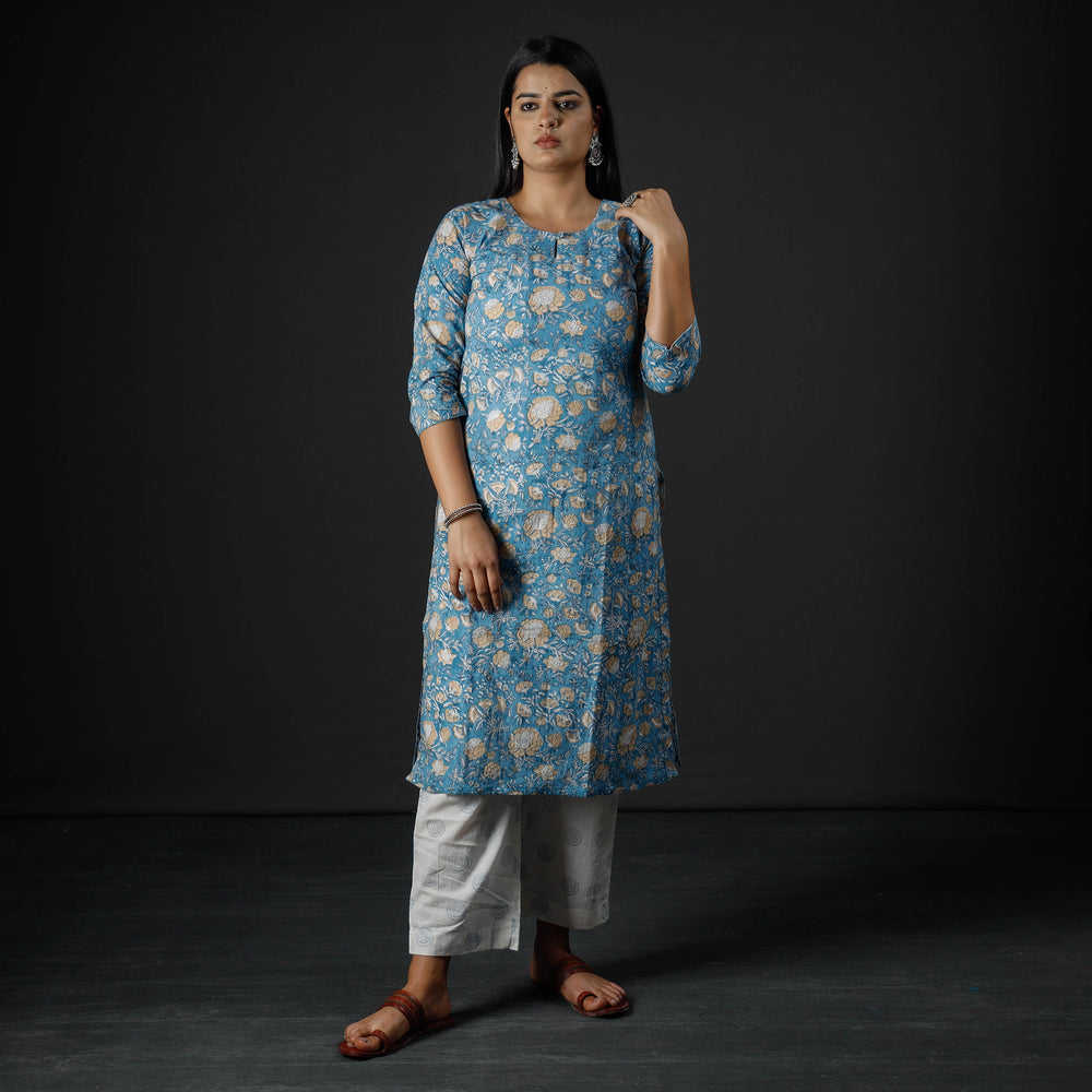 Sanganeri Kurta with Palazzo & Dupatta Set