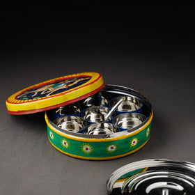  Kavad Handpainted Stainless Steel Multicolor Masala Box