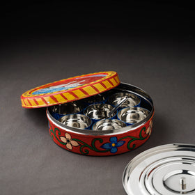  Kavad Handpainted Stainless Steel Multicolor Masala Box
