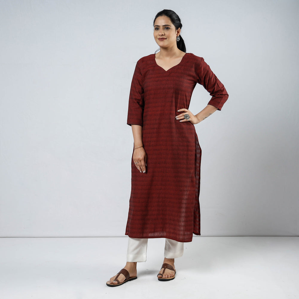 Jacquard Cotton Long Kurta