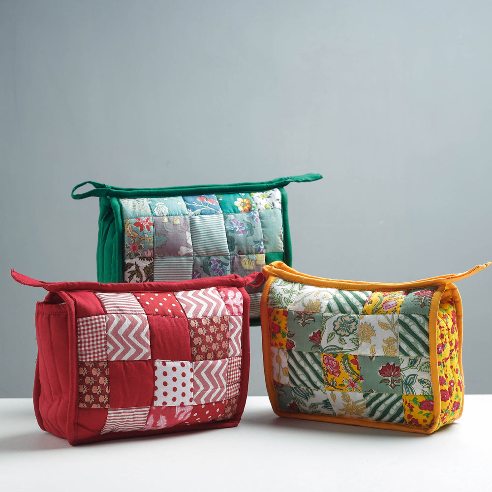 Patchwork Quilted Multipurpose Toiletry Bag