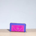 Purple Handcrafted Kutch Leather Wallet