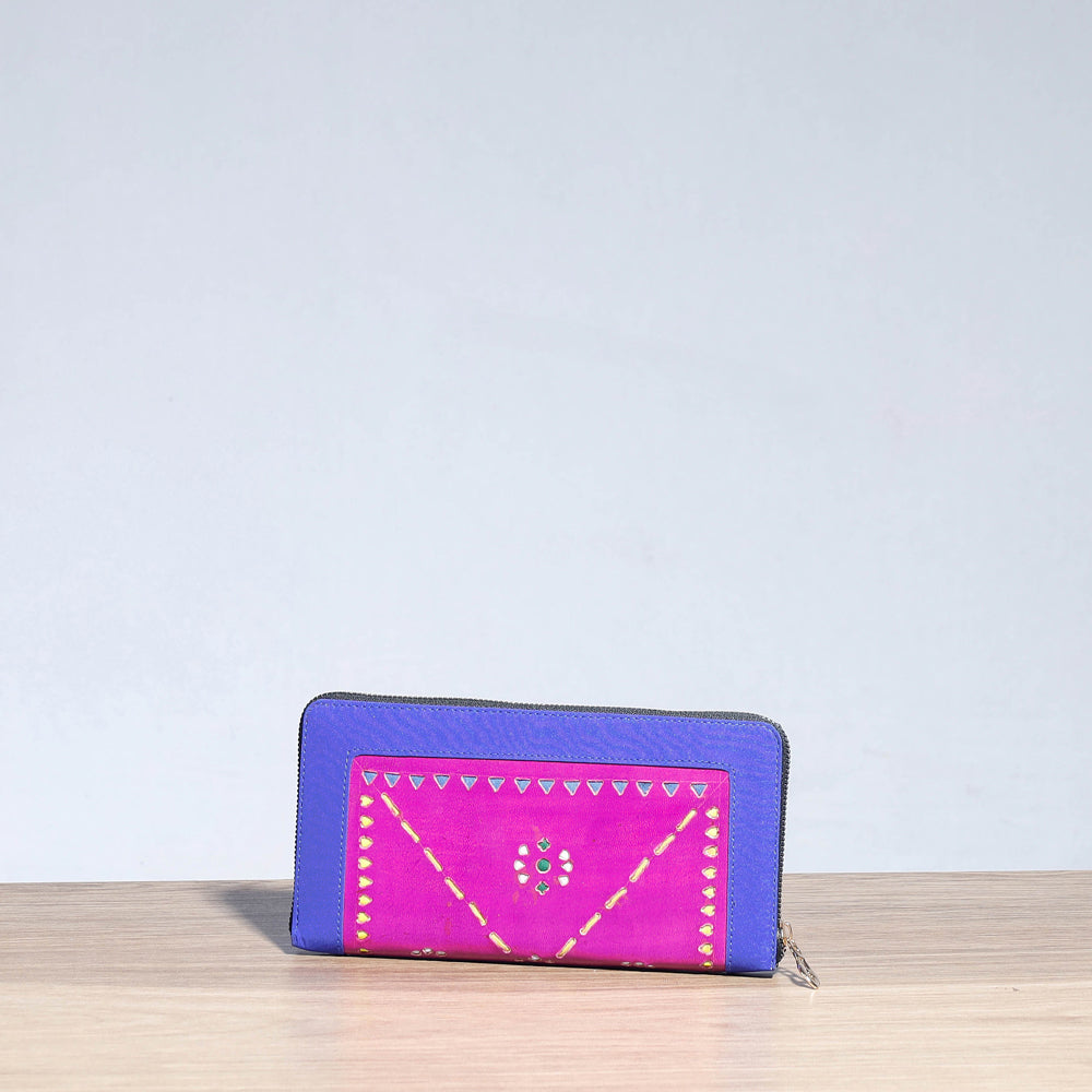 Purple Handcrafted Kutch Leather Wallet