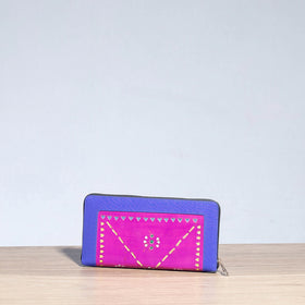 Purple Handcrafted Kutch Leather Wallet