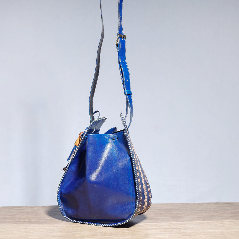 Handcrafted Kutch Cotton Leather Potli Sling Bag