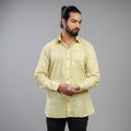 Light yellow - akola printing cotton men full sleeve shirt