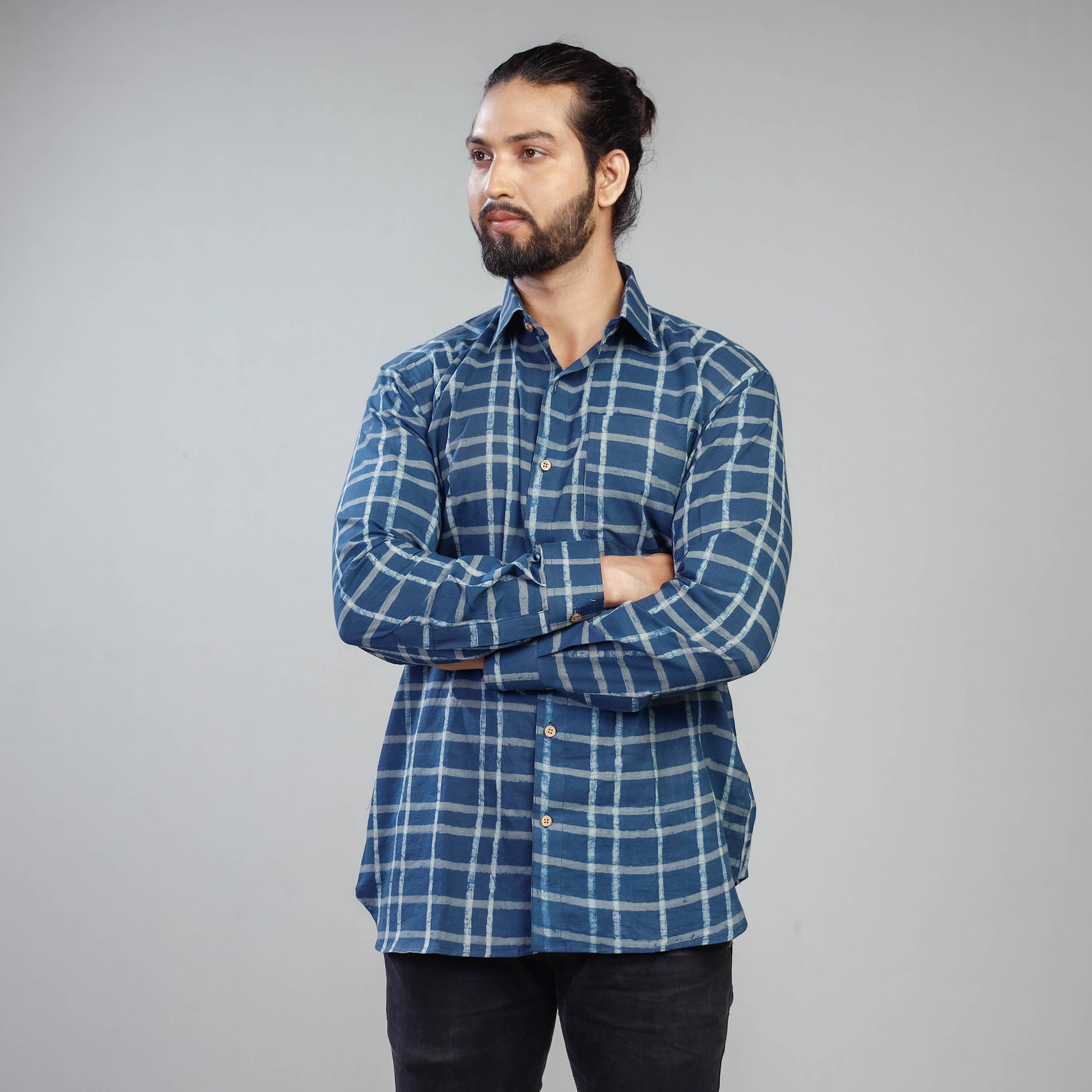 Buy Akola Block Printing Cotton Men Full Sleeve Shirt Online at iTokri.com