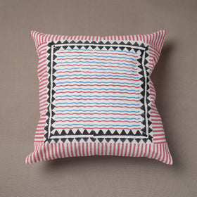 Pink Sanganeri Block Printed Cotton Cushion Cover 