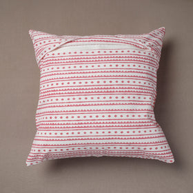 Pink Sanganeri Block Printed Cotton Cushion Cover 