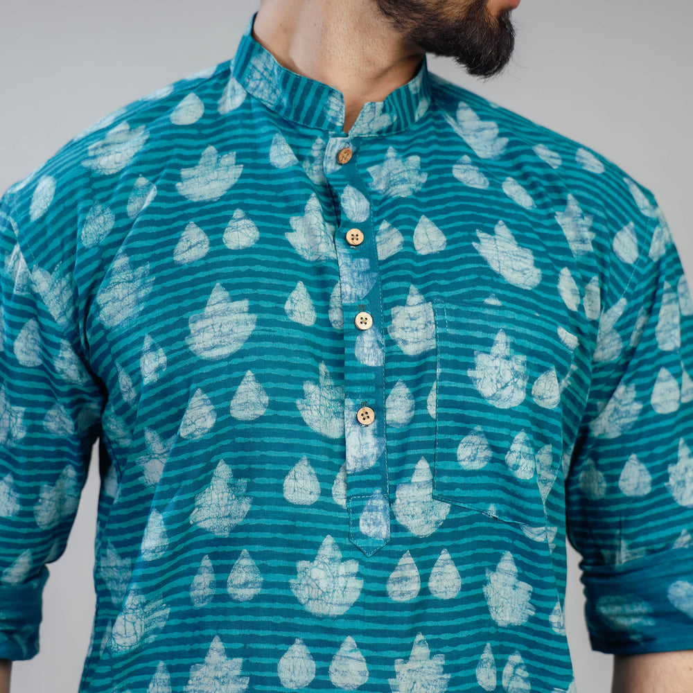 block printed men kurta