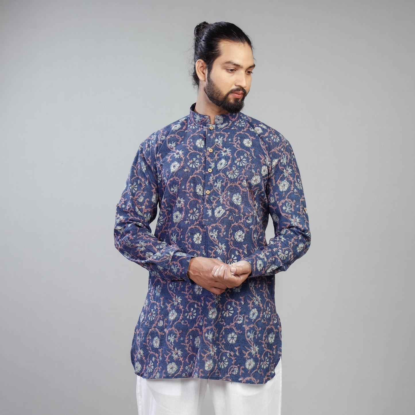 block print men kurta