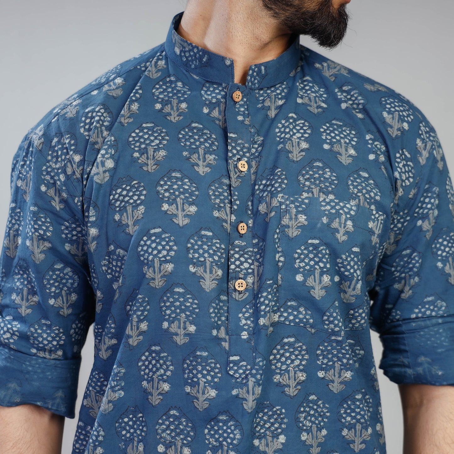 block print men kurta