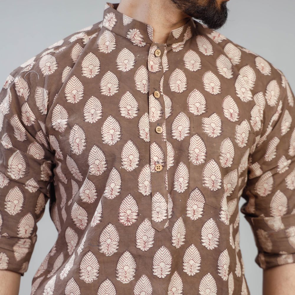 block printed men kurta