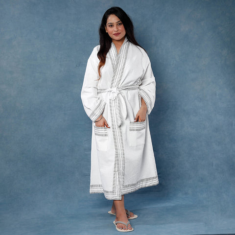 Block Printed Bath Robe