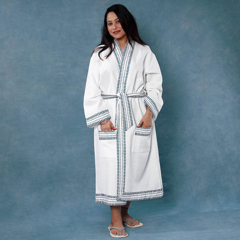 Block Printed Bath Robe