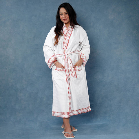 Block Printed Bath Robe