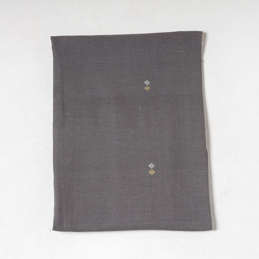 Grey - Organic Kala Cotton Pure Handloom Chaumukh Precut Fabric (1 meter)