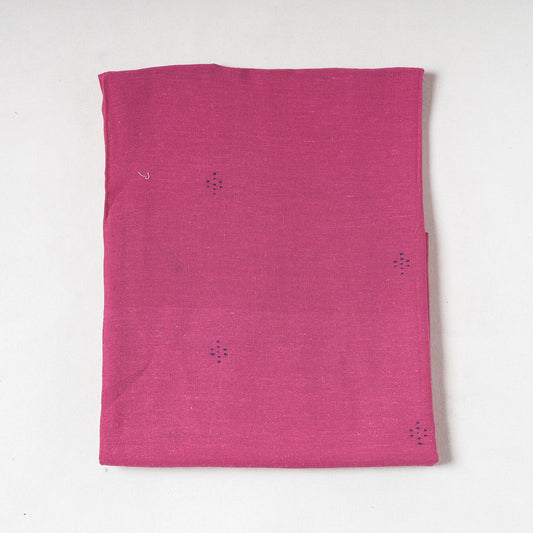 Pink - Organic Kala Cotton Pure Handloom Chaumukh Precut Fabric (1.4 meter)
