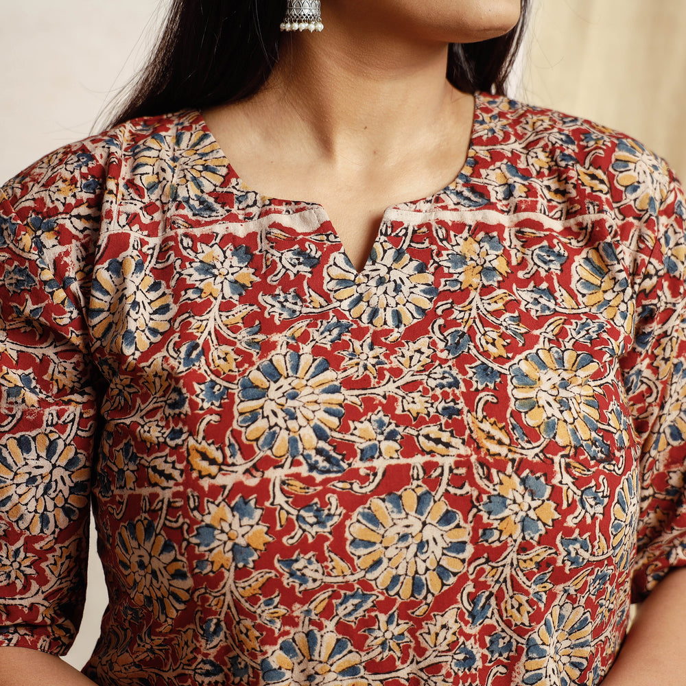 Kalamkari Kurta with Palazzo & Dupatta Set
