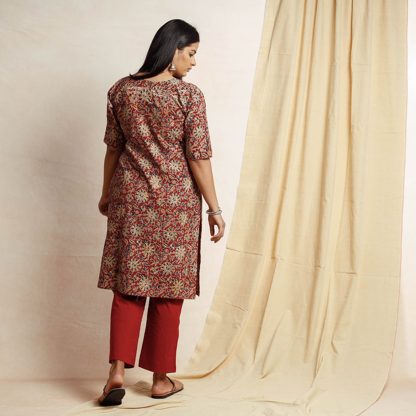 Kalamkari Kurta with Palazzo & Dupatta Set
