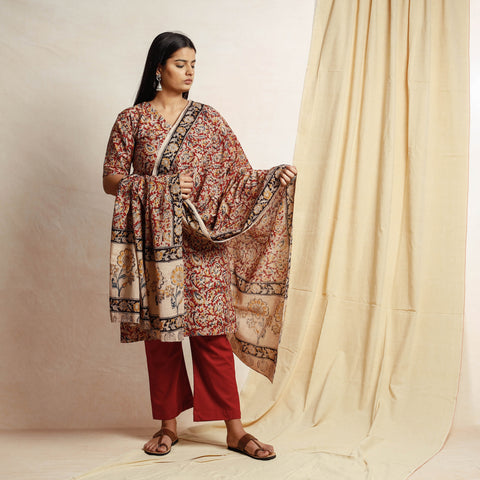 Kalamkari Kurta with Palazzo & Dupatta Set
