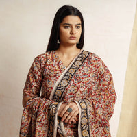 Kalamkari Kurta with Palazzo & Dupatta Set
