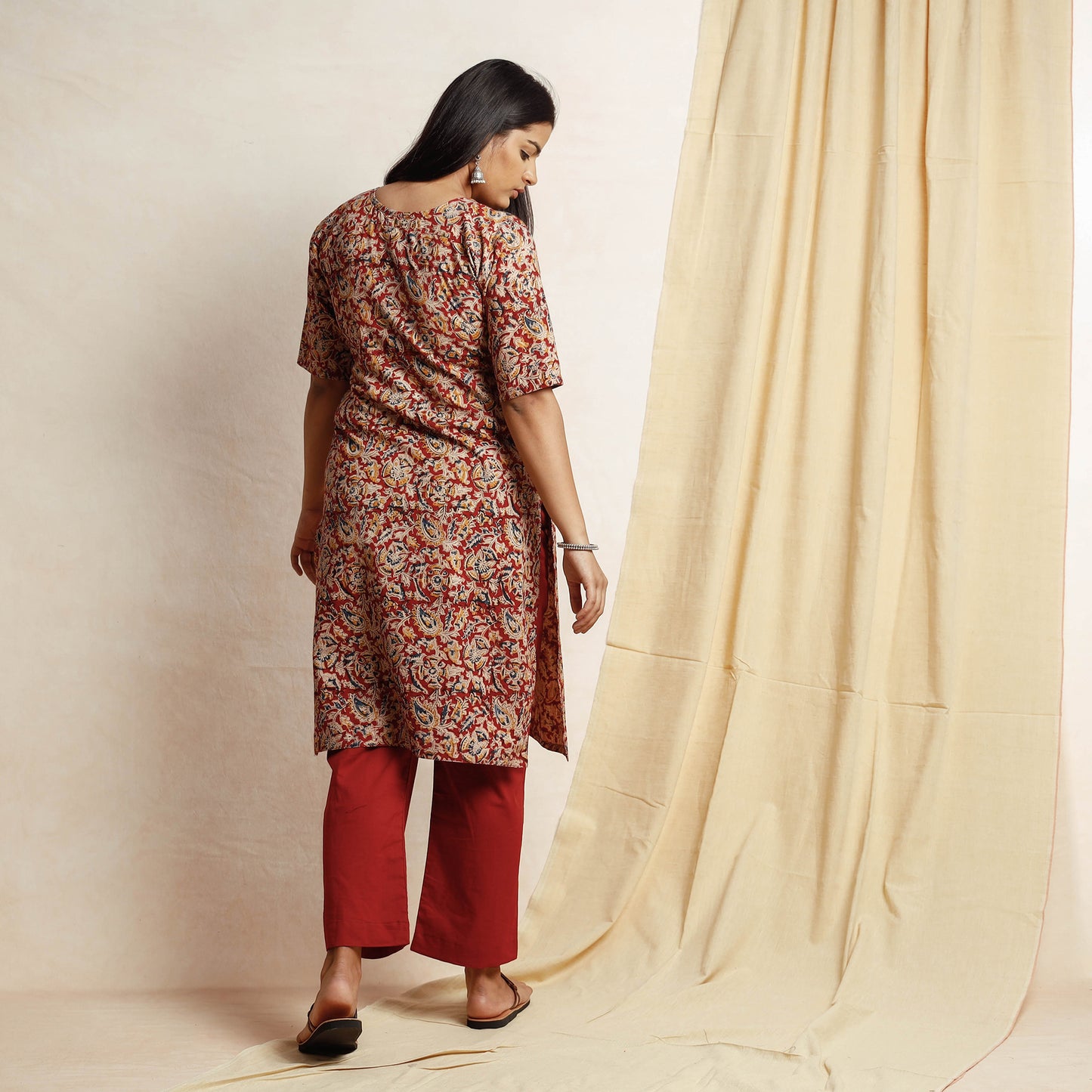 Kalamkari Kurta with Palazzo & Dupatta Set
