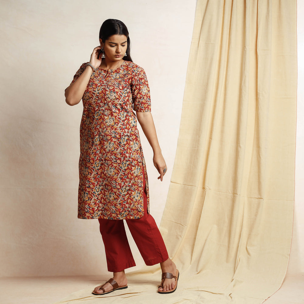 Kalamkari Kurta with Palazzo & Dupatta Set
