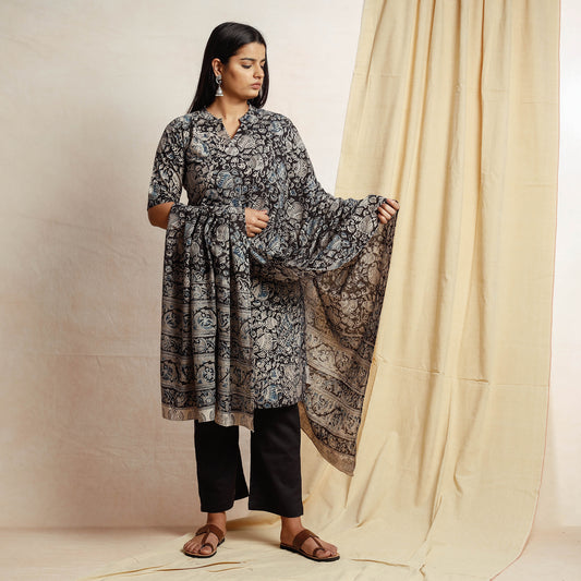 Kalamkari Kurta with Palazzo & Dupatta Set
