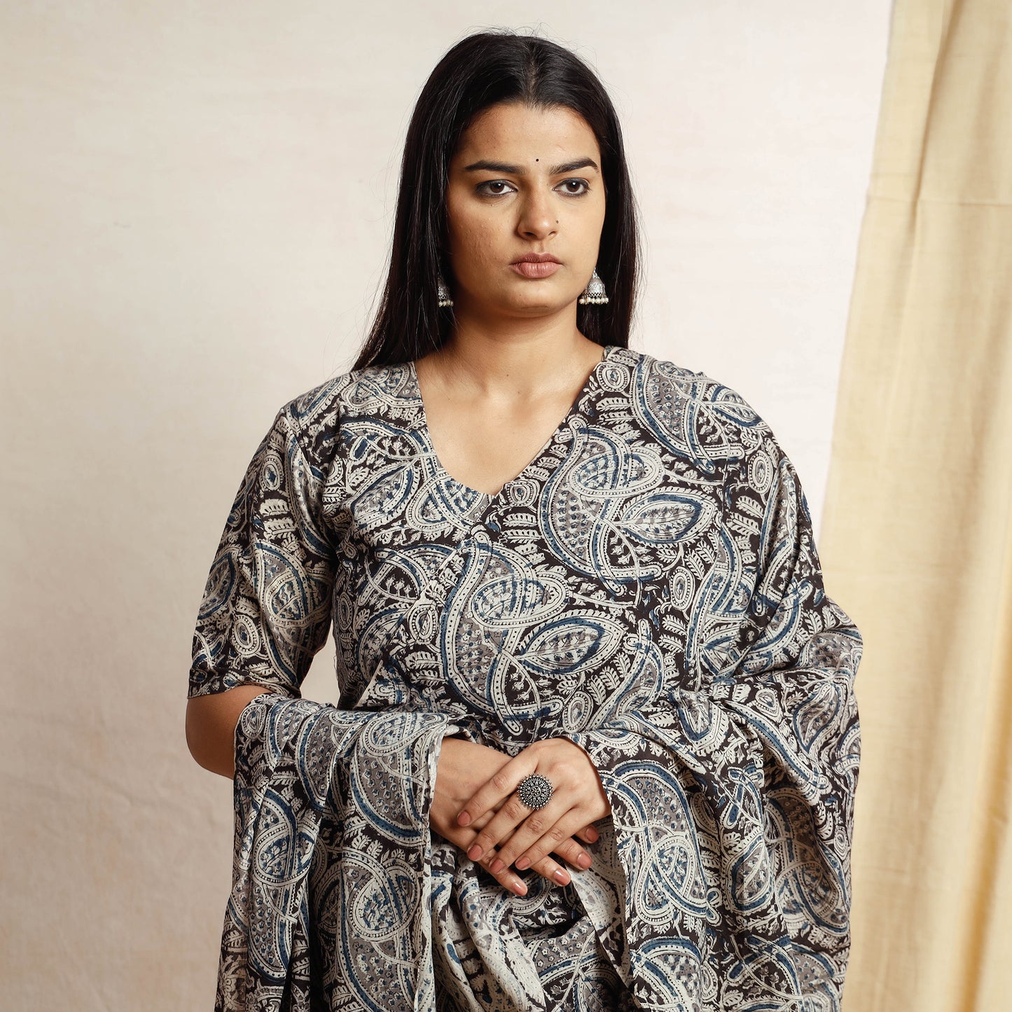 Kalamkari Kurta with Palazzo & Dupatta Set
